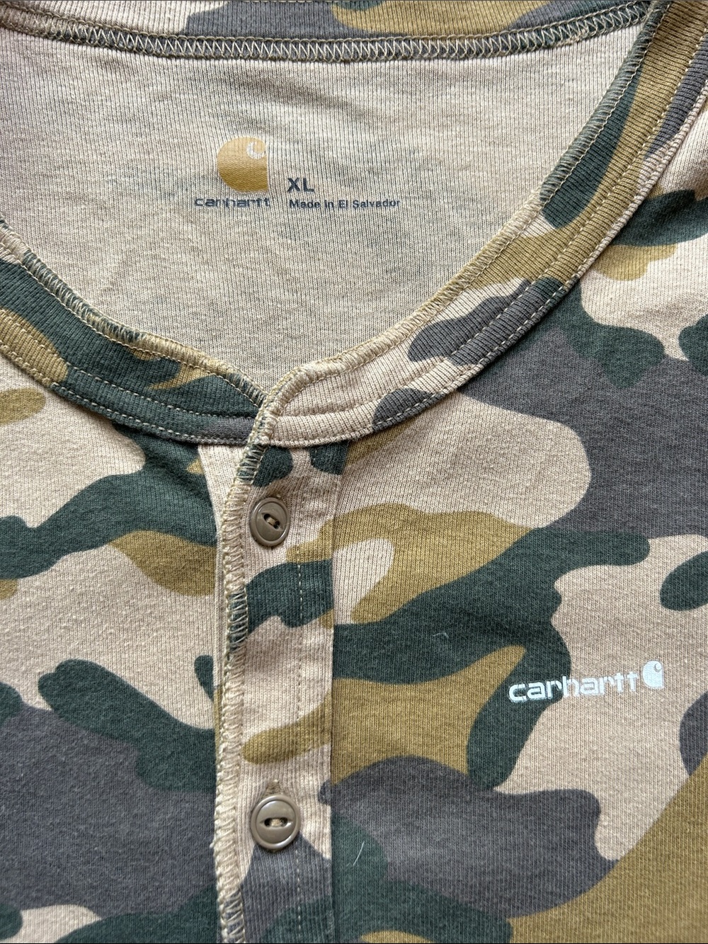 Carhartt Men's Midweight Cotton Union Suit /Base Layer Camo Size XL Excellent